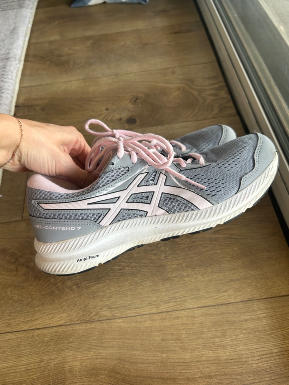 ASICS Gray and Pink Women's Running Sneakers - Picture 5 of 9